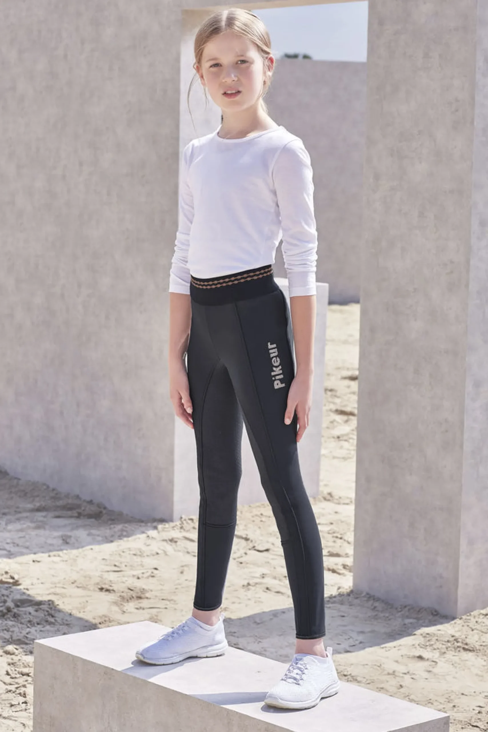 Reitleggings Kinder Ida Athleisure, Vollbesatz, Full-Grip