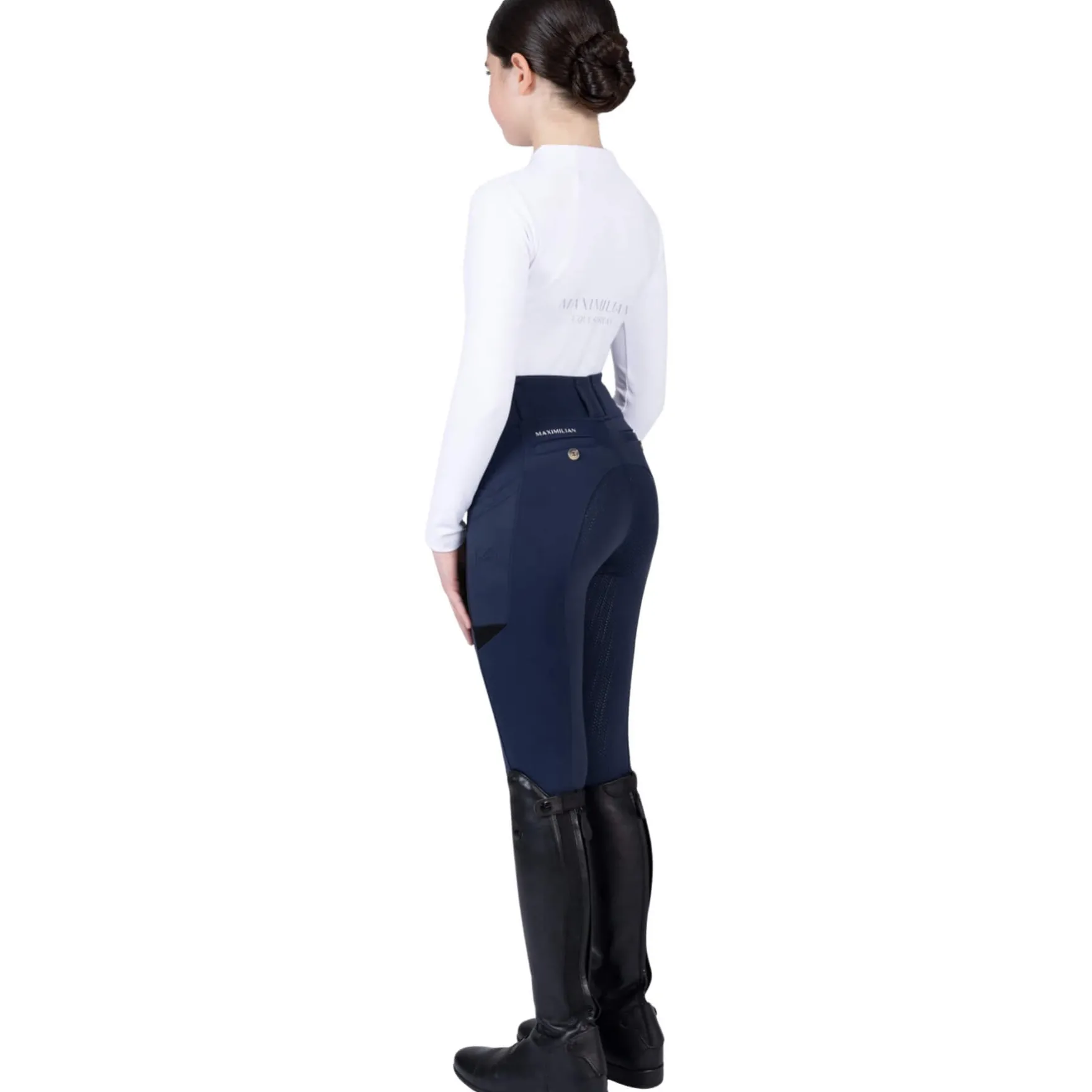 Reitleggings Kinder Tech, Vollbesatz, Full-Grip, High Waist