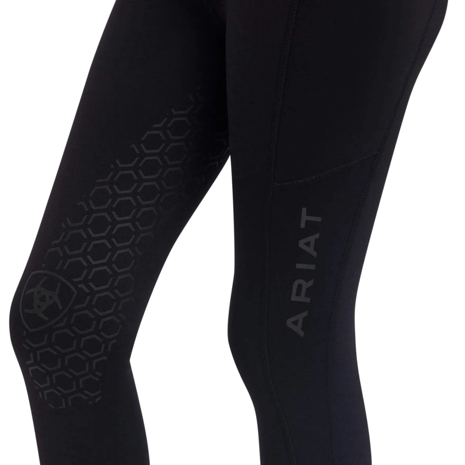 Reitleggings Kinder Venture Thermal, Thermoreitleggings, Kompression, Teilbesatz, Half-Grip