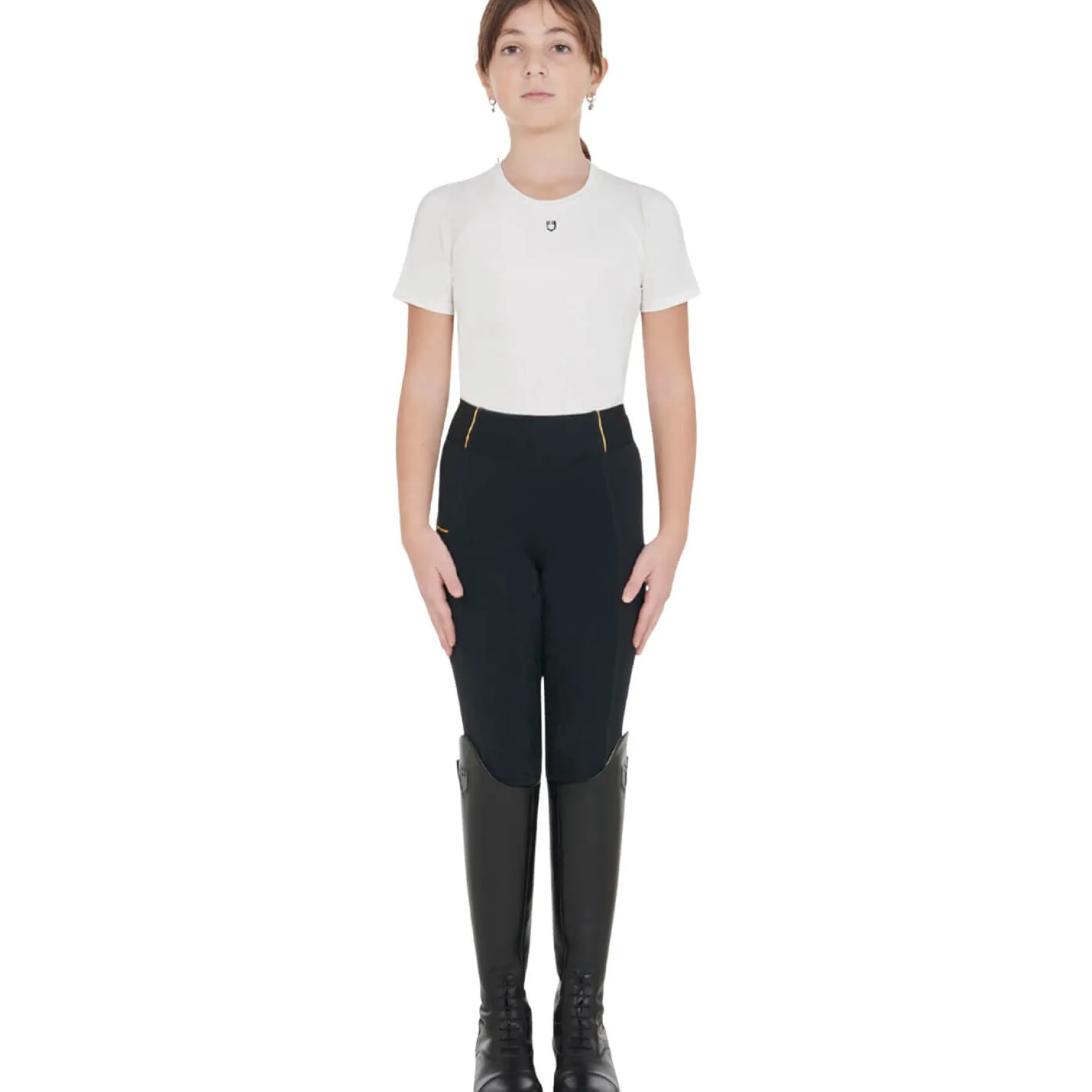 Reitleggings Mädchen Fleece Lining, Vollbesatz, Full-Grip, High Waist, Winterrreitleggings