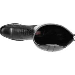 Reitstiefel Damen Curvy AM, Lederreitstiefel, Schwarz