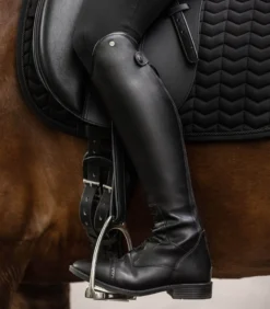 Reitstiefel Damen Portland, mit Schnürung, Schwarz