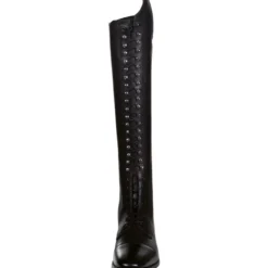 Reitstiefel Elegant Lace Standard, mit Schnürung, Lederreitstiefel, Damen, Herren, Schwarz