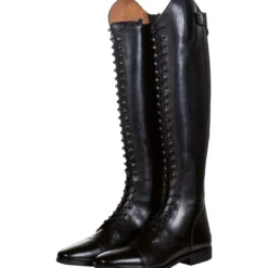 Reitstiefel Elegant Lace Standard, mit Schnürung, Lederreitstiefel, Damen, Herren, Schwarz