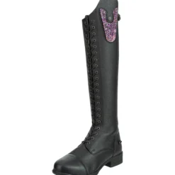 Reitstiefel Kinder Nova Kids Fun Polo, auswechselbare Design-Patches, Schwarz