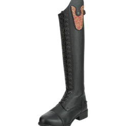 Reitstiefel Kinder Nova Kids Fun Polo, auswechselbare Design-Patches, Schwarz