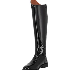 Reitstiefel Mädchen Lamira Junior, Lederreitstiefel, Lack, Schwarz
