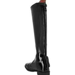 Reitstiefel Mädchen Lamira Junior, Lederreitstiefel, Lack, Schwarz