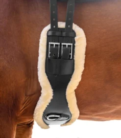 Sattelgurt Eco Wool, Kurzgurt, Leder, Kunstfell
