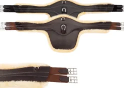 Sattelgurt Excellence, Stollenschutzgurt, mit Lammfell, Elast