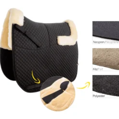 Schabracke, mit innenliegenden Taschen, Lammfell, Dressurschabracke
