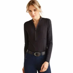 Shirt Damen Breathe 1/4 Zip, Trainingsshirt, langarm, UV-Shirt