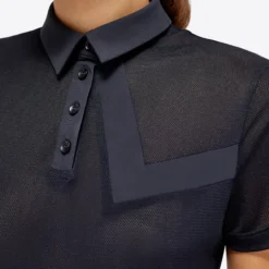 Shirt Damen Mesh mit Jersey Insert S/S Button FS23, Poloshirt, kurzarm