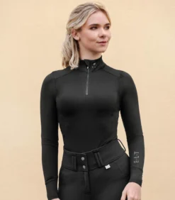 Shirt Damen Milano, Trainingsshirt, Funktions-Zip-Shirt, langarm