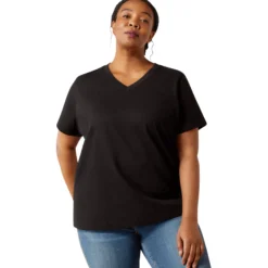 Shirt Damen Rebar Cotton Strong Standard, V-Ausschnitt, kurzarm