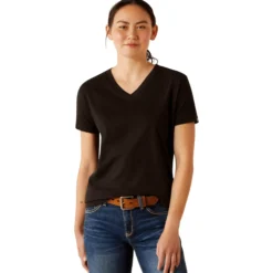 Shirt Damen Rebar Cotton Strong Standard, V-Ausschnitt, kurzarm