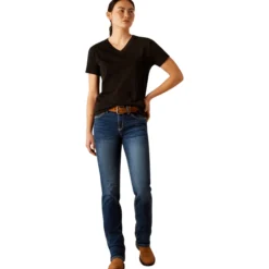 Shirt Damen Rebar Cotton Strong Standard, V-Ausschnitt, kurzarm
