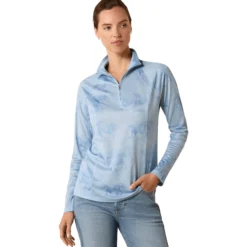 Shirt Damen Sunstopper 1/4 Zip FS26, UV-Shirt, Trainingsshirt, Baselayer, langarm