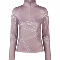 Shirt Damen Zip Print Shirt HW26, Trainingsshirt, Funktionsshirt, langarm