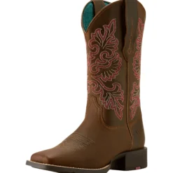 Stiefel Damen Round Up Wide Square Toe StretchFit, Westernstiefel, Leder