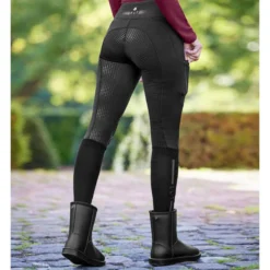 Thermo-Reitleggings Kinder Milla High Waist, Vollbesatz, Silikongrip