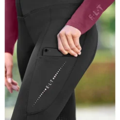 Thermo-Reitleggings Kinder Milla High Waist, Vollbesatz, Silikongrip
