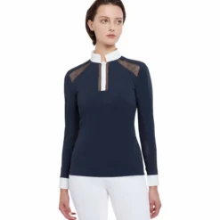 Turniershirt Damen Camille Show Shirt, langarm, Mesh