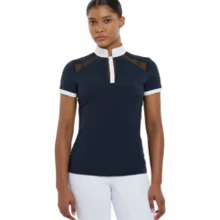 Turniershirt Damen Camille Show Shirt, kurzarm, Mesh