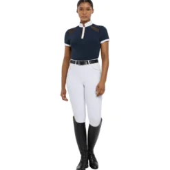 Turniershirt Damen Camille Show Shirt, kurzarm, Mesh