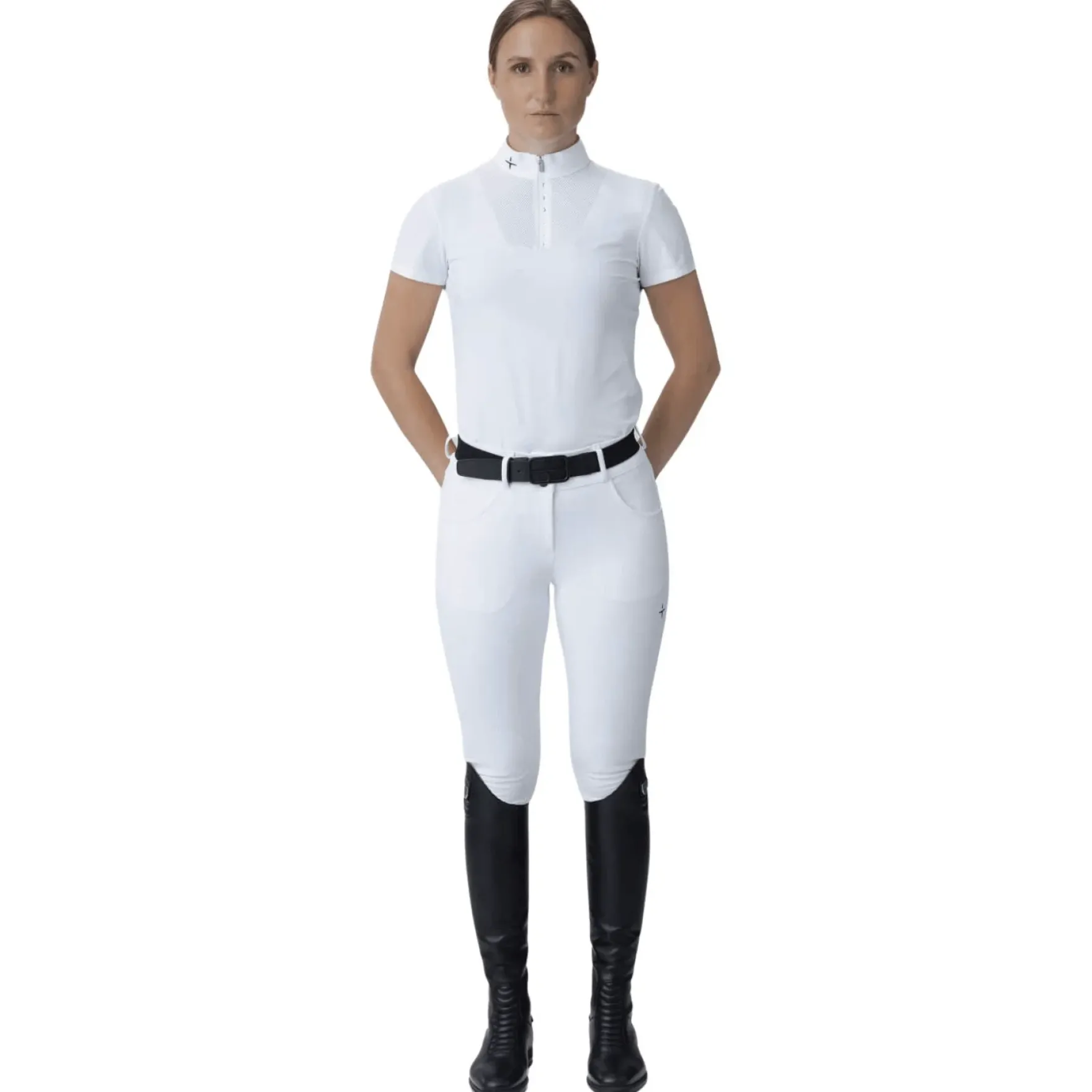 Turniershirt Damen Center Line Polo Mesh, kurzarm