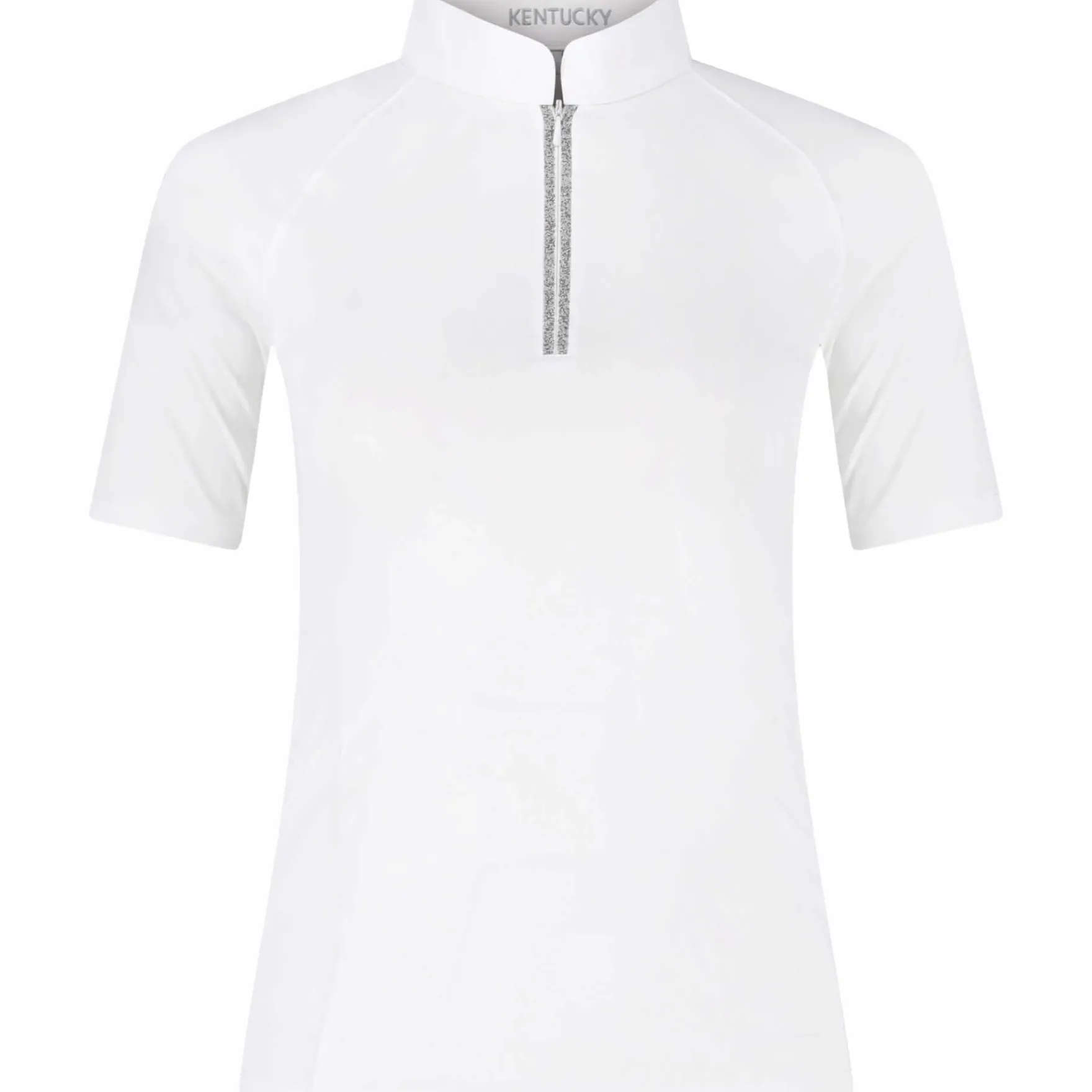 Turniershirt Damen Classic mit Glitzer-Reißverschluss, kurzarm