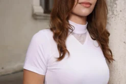 Turniershirt Damen Crystal Drop, kurzarm