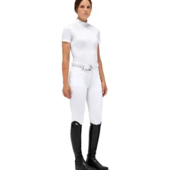 Turniershirt Damen Lightweight Piqué S/S Zip FS23, Turnierpolo, kurzarm