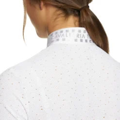 Turniershirt Damen Micro Sequins, kurzarm
