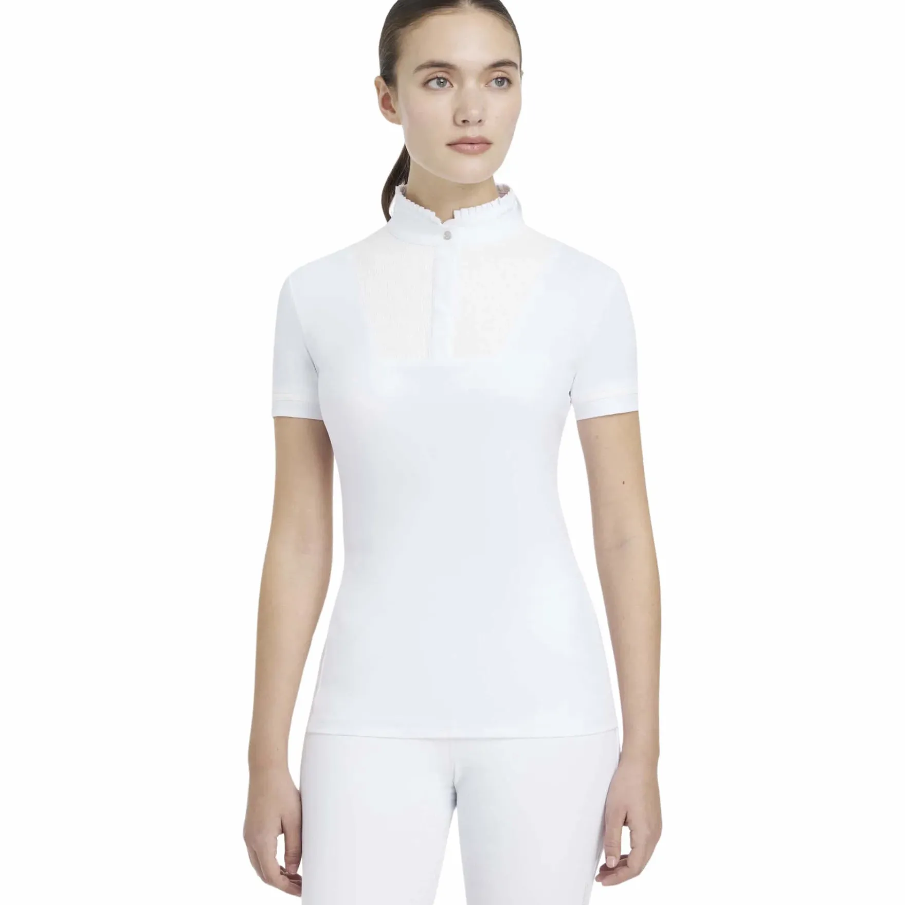 Turniershirt Damen Sophia Pleated Show Shirt, kurzarm