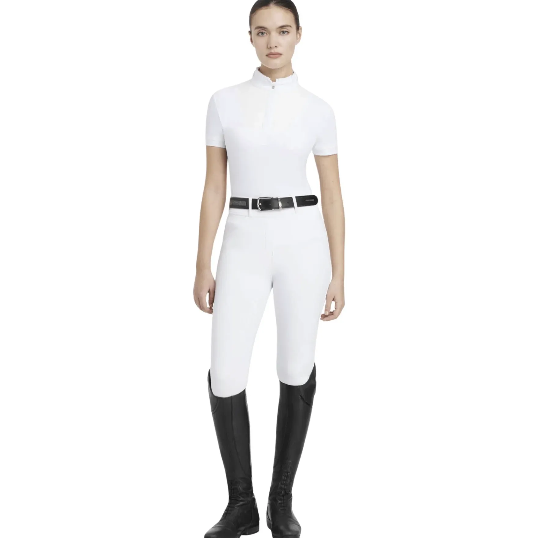 Turniershirt Damen Sophia Pleated Show Shirt, kurzarm