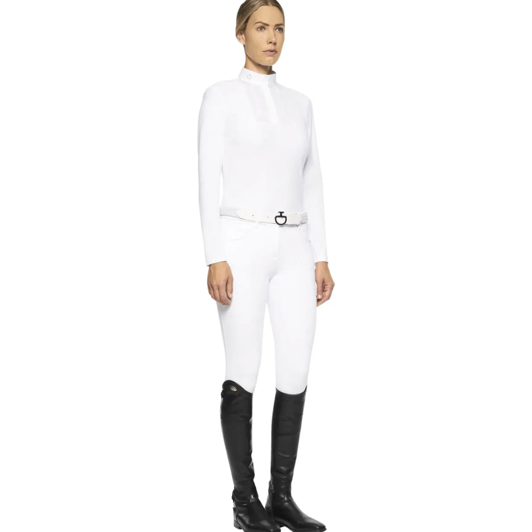 Turniershirt Damen Structured Poplin Bib, langarm