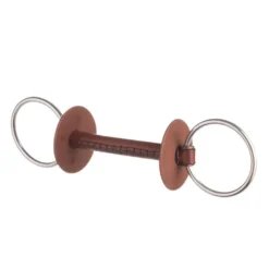 Wassertrense mit Lederstange, Ring 7,5cm 10219, Gebiss
