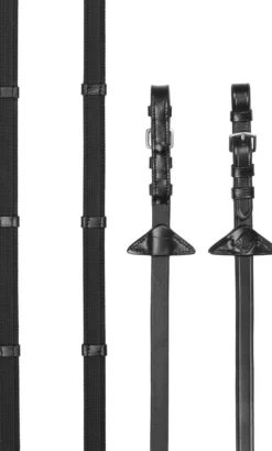 Zügel Rubber Grip Continental, Gummizügel, mit Lederstegen